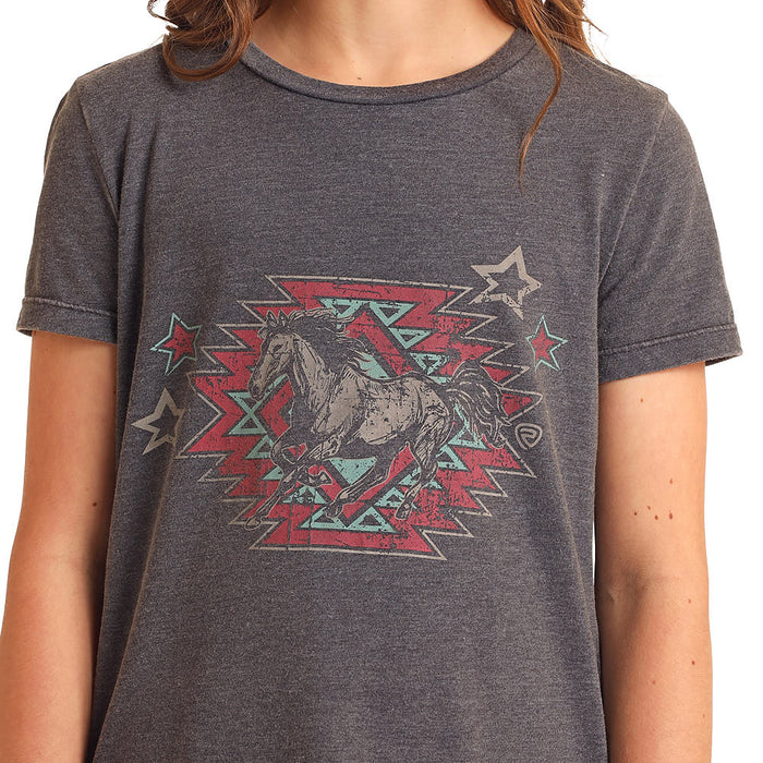 Rock & Roll Denim Girl's Aztec Bronc T-Shirt