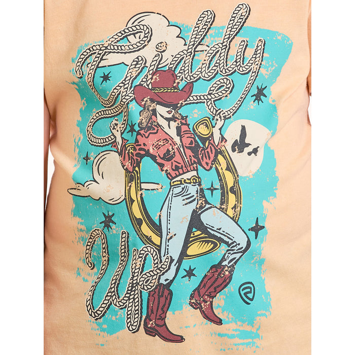 Rock & Roll Denim Girl's Peach Graphic Tee Shirt