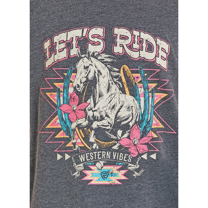 Rock & Roll Denim Girl's Distressed Graphic Tee Shirt