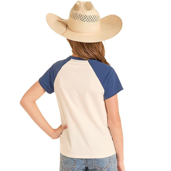 Rock & Roll Denim Girl's Navy Saddle Up Tee Shirt