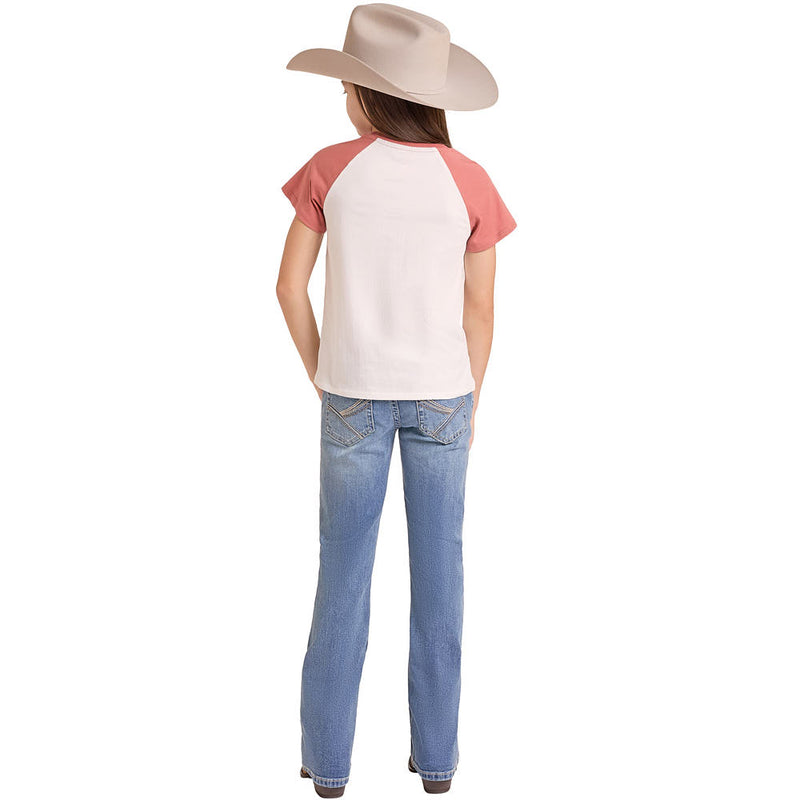 Rock & Roll Denim Girl's Natural Graphic Tee Shirt