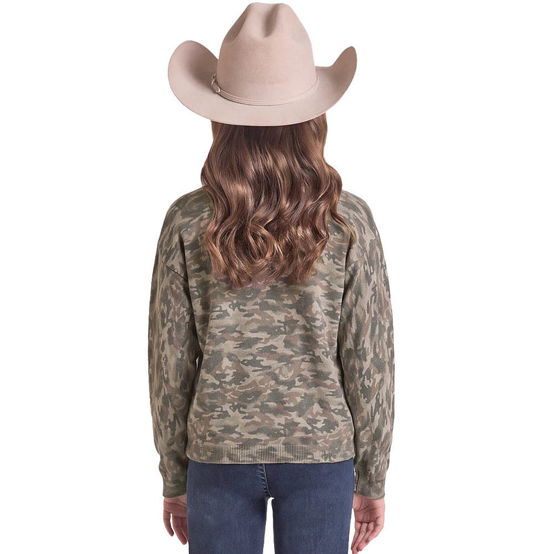Rock & Roll Denim Girl's Forest Green Camo Sweater