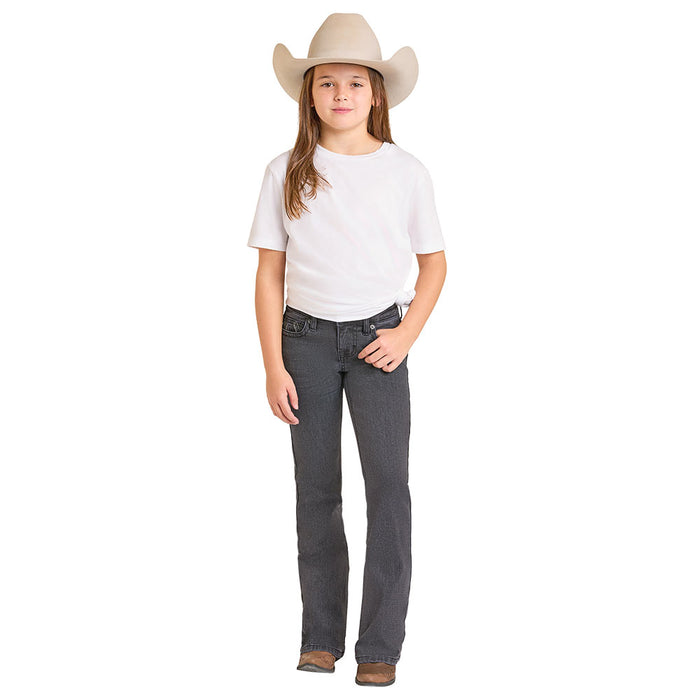 Rock & Roll Denim Girl's Black Horseshoe Pocket Jean