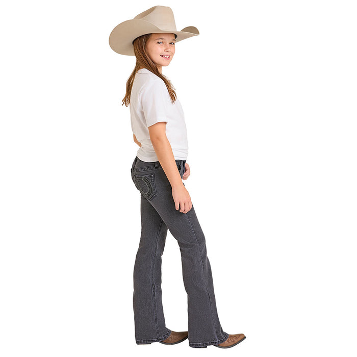 Rock & Roll Denim Girl's Black Horseshoe Pocket Jean