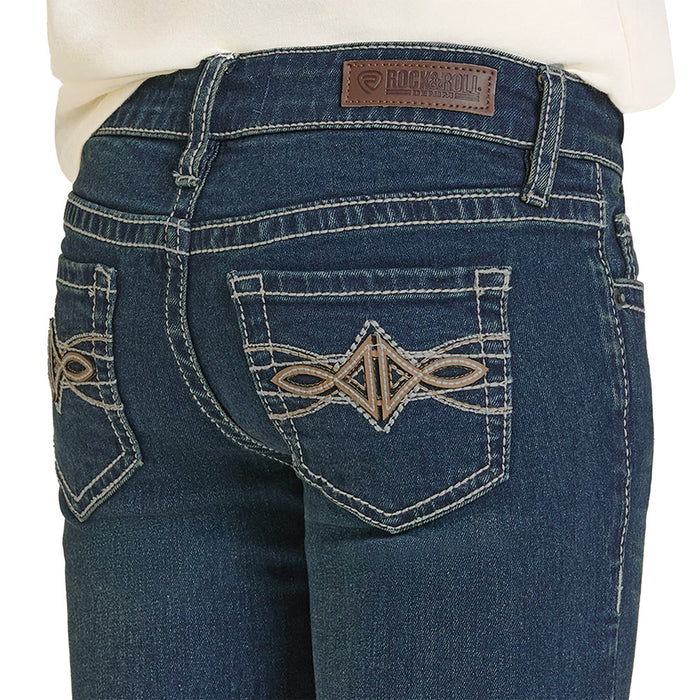 Rock & Roll Denim Girl's Pleather Embroidered Jean