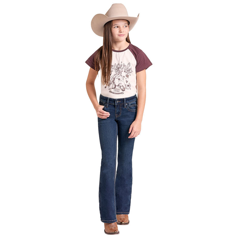 Rock & Roll Denim Girl's Turquoise Pocket Jeans