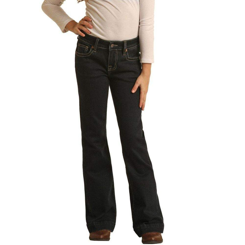 Rock & Roll Denim Girls Scallop Back Yoke Trouser