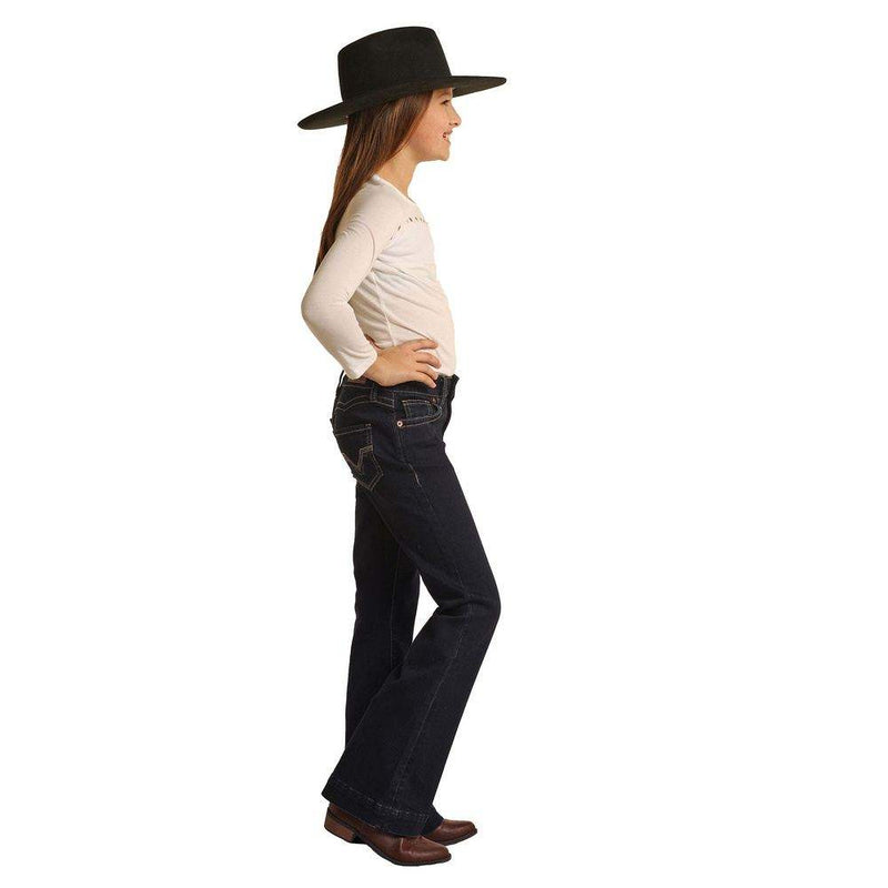 Rock & Roll Denim Girls Scallop Back Yoke Trouser