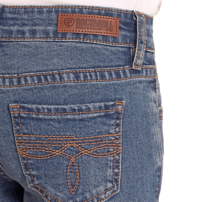 Rock & Roll Denim Girls Embroidered Pocket Trouser