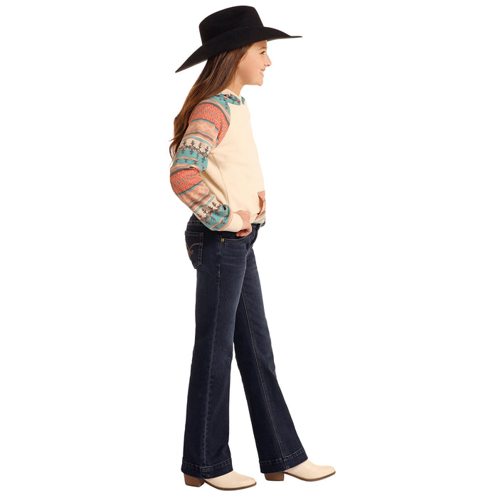 Rock & Roll Denim Girl's Rope Embroidered Trousers