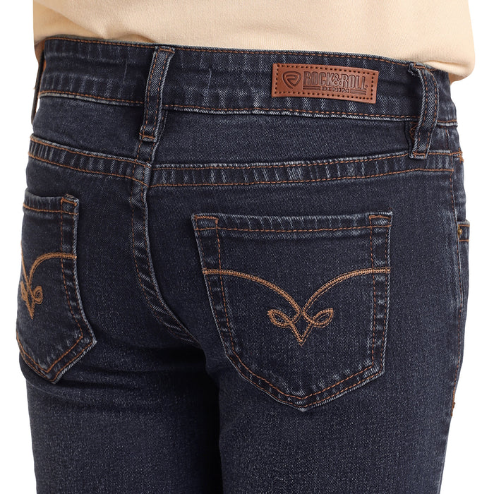 Rock & Roll Denim Girl's Rope Embroidered Trousers