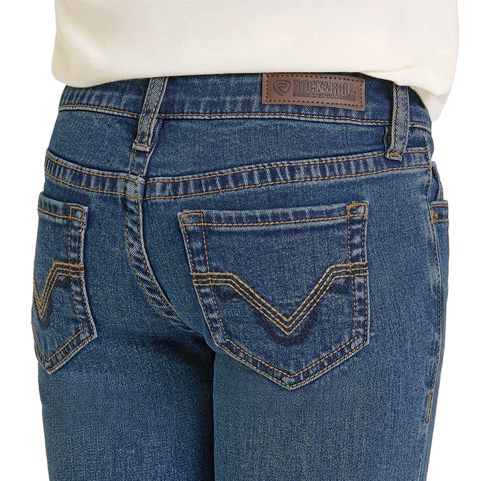 Rock & Roll Denim Girl's Embroidered Pocket Trouser Jeans