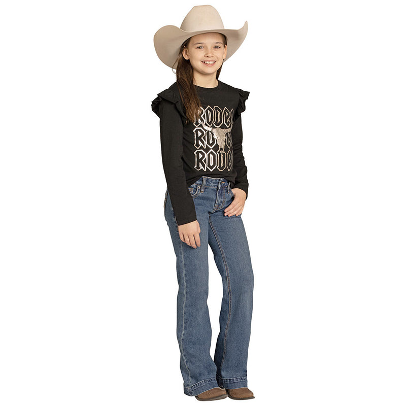 Rock & Roll Denim Girl's Embroidered Pocket Trouser