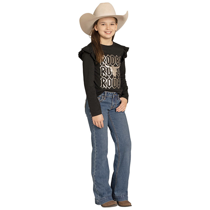 Rock & Roll Denim Girl's Embroidered Pocket Trouser