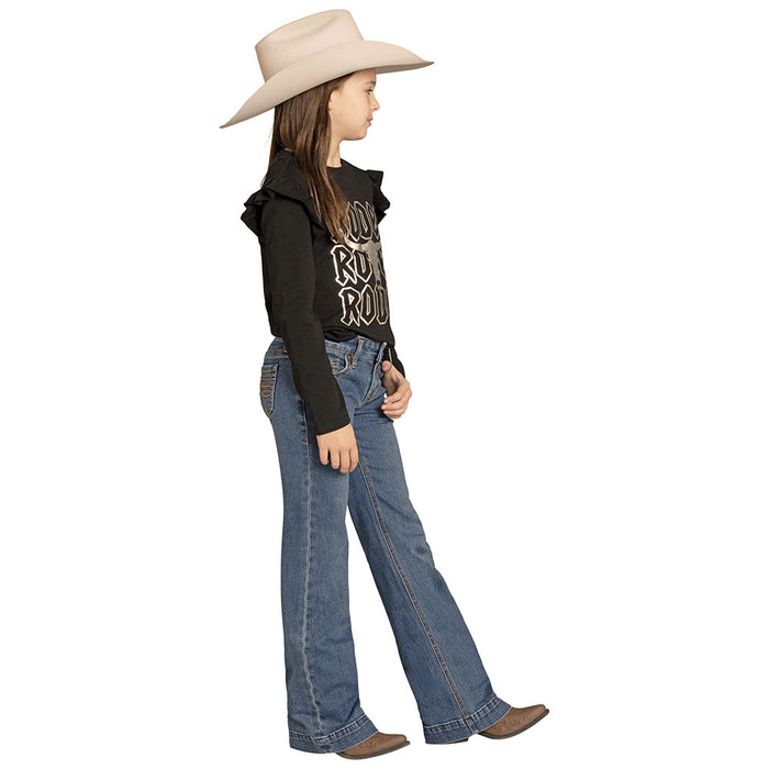 Rock & Roll Denim Girl's Embroidered Pocket Trouser