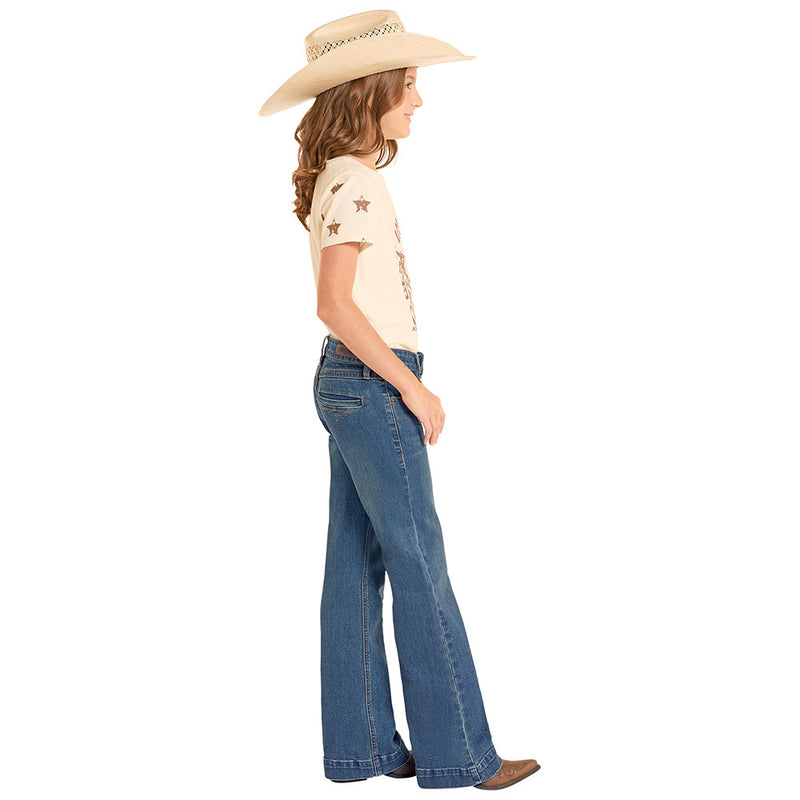 Rock & Roll Denim Girl's Stitched Welt Pocket Trousers