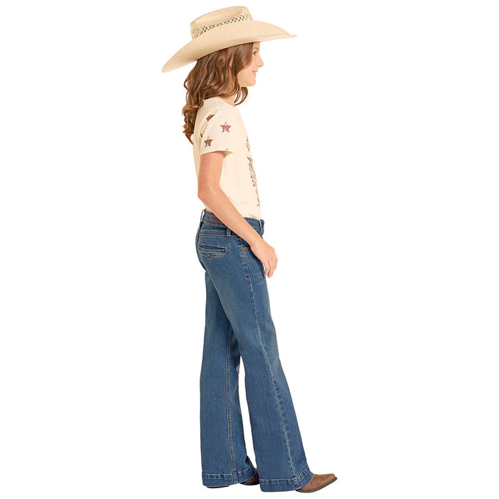 Rock & Roll Denim Girl's Stitched Welt Pocket Trousers