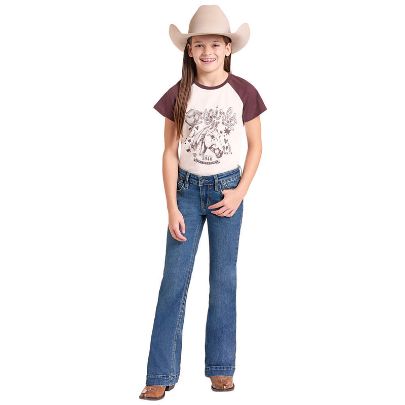 Rock & Roll Denim Girl's Embroidery Pocket Trouser