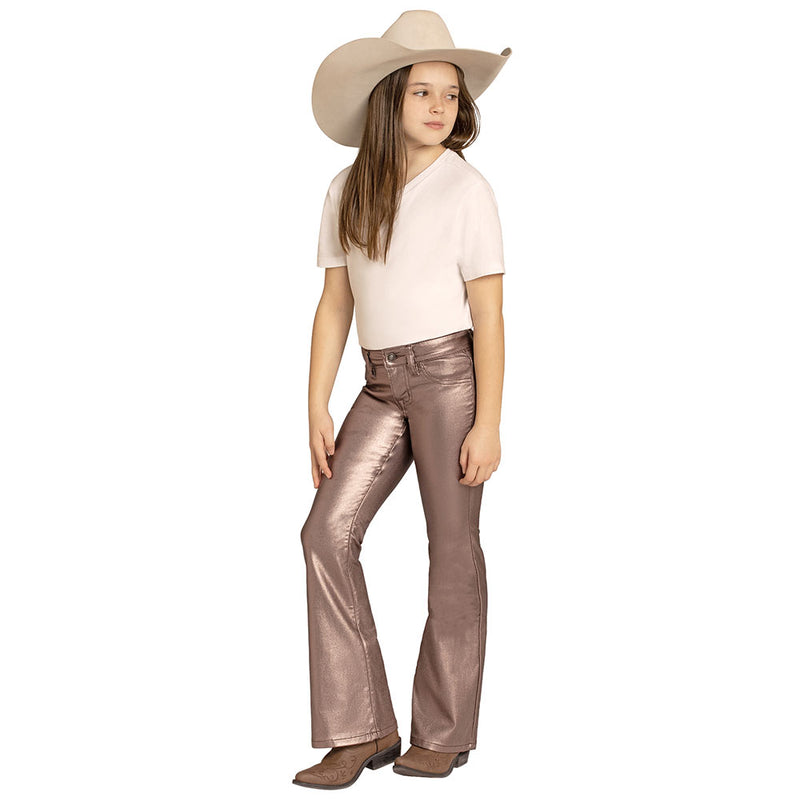 Rock & Roll Denim Girl's Pink Shimmer Flare Jean