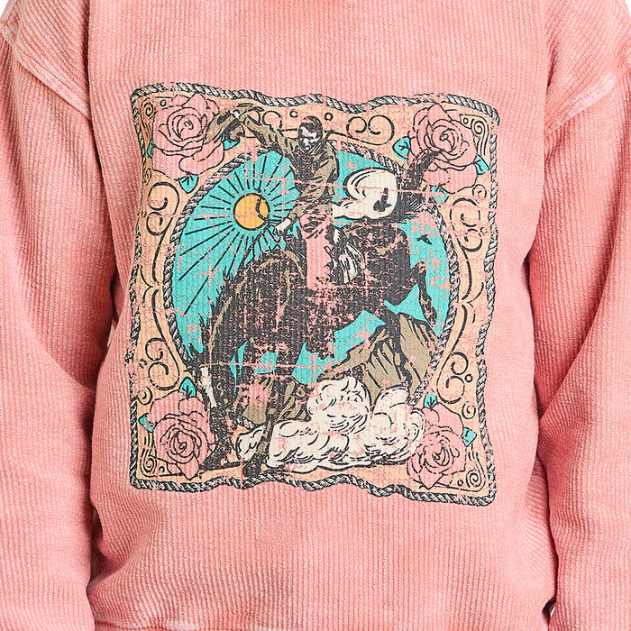 Rock & Roll Denim Girl's Rose Graphic Pullover