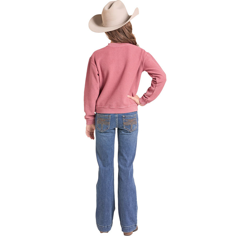 Rock & Roll Denim Girl's Rose Rodeo Pullover