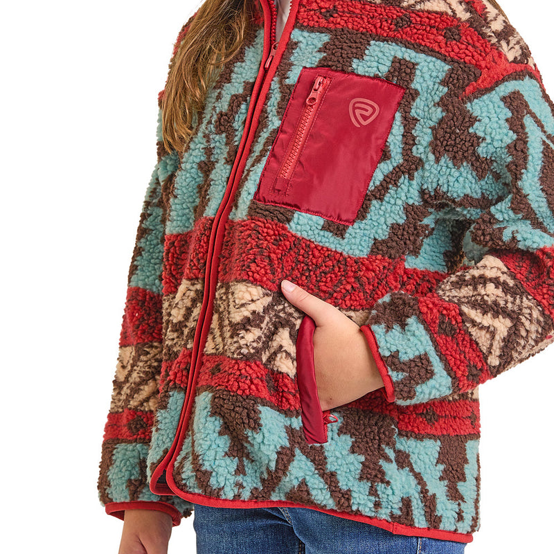 Rock & Roll Denim Girl's Aztec Sherpa Jacket
