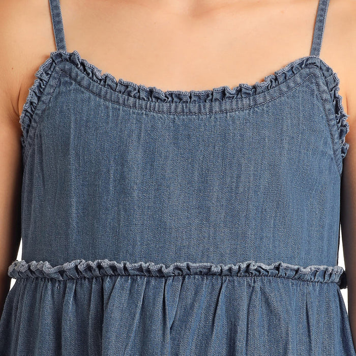 white christmas dresses Women's Denim Mini Dress main image 0