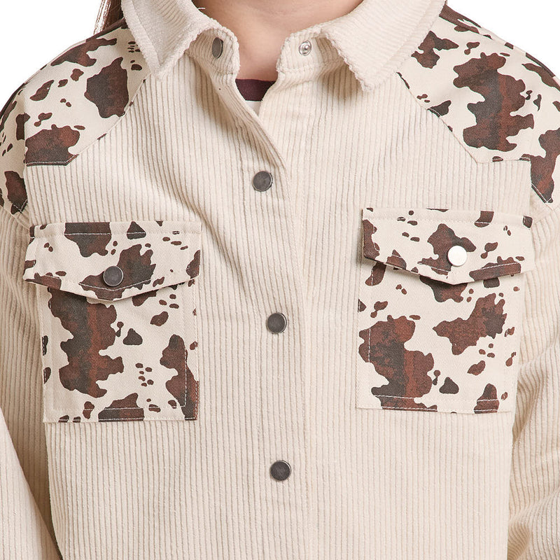 Rock & Roll Denim Girl's Natural Cowhide Shacket
