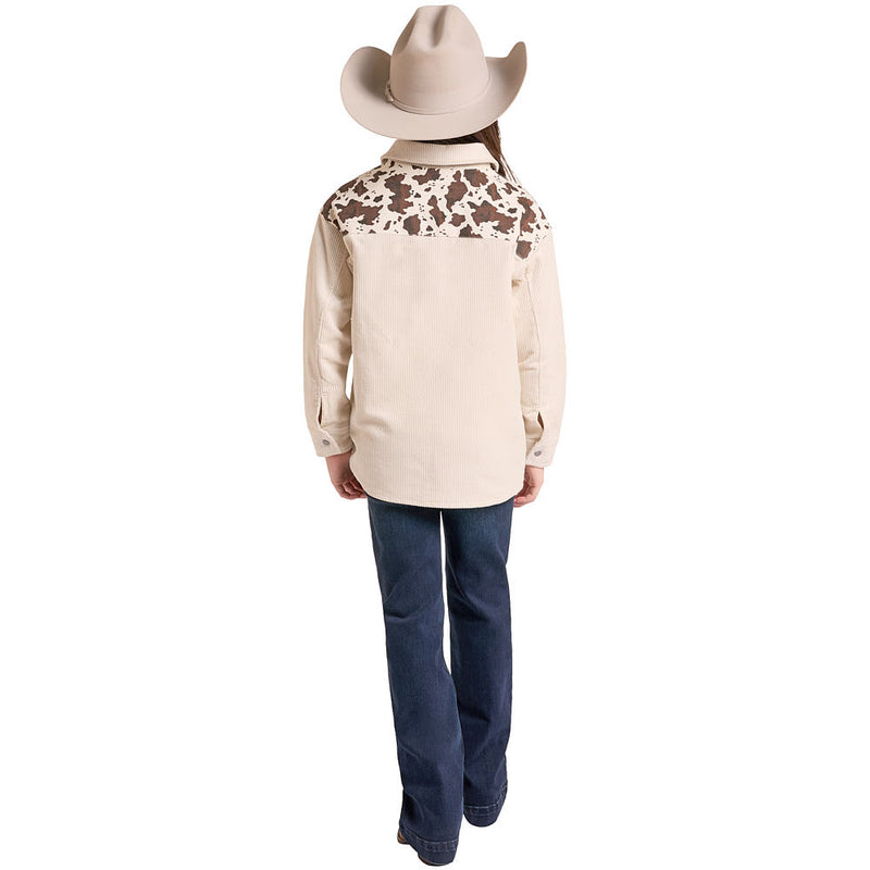 Rock & Roll Denim Girl's Natural Cowhide Shacket