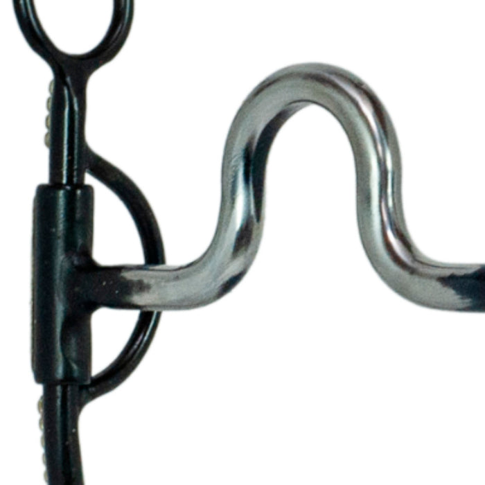 NRS Dotted Black Steel Shank Round High Port Bit