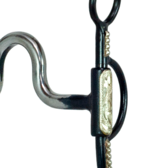 NRS Dotted Black Steel Shank Round High Port Bit
