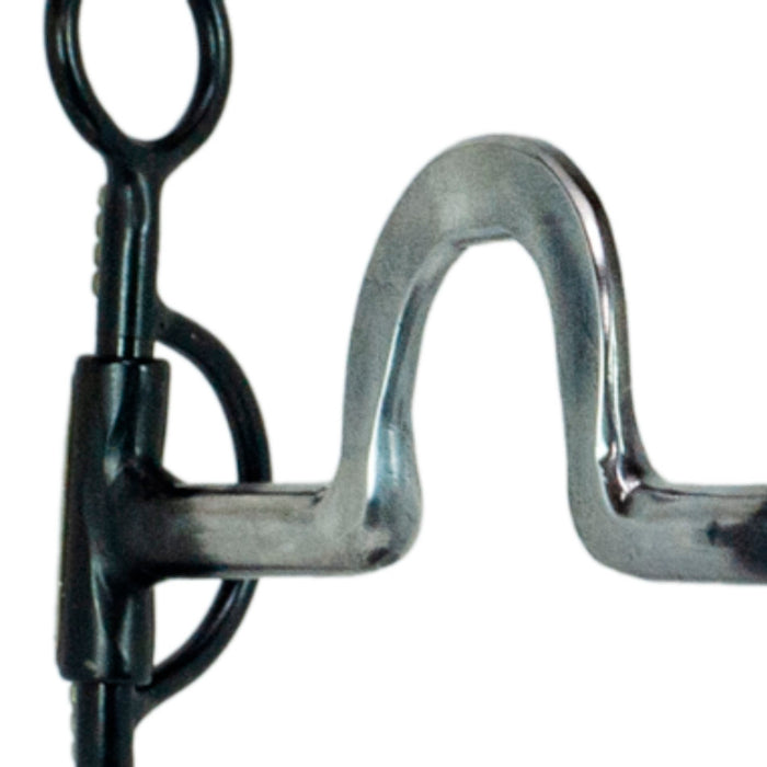 NRS Dotted Black Steel Shank Flat High Port Bit