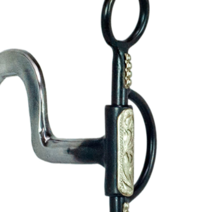 NRS Dotted Black Steel Shank Flat High Port Bit