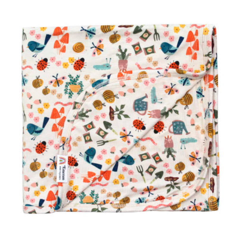 Emerson And Friends Garden Bamboo Blanket