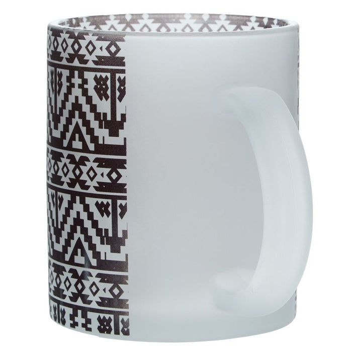 The Whole Herd Black Aztec 12 oz. Frosted Mug