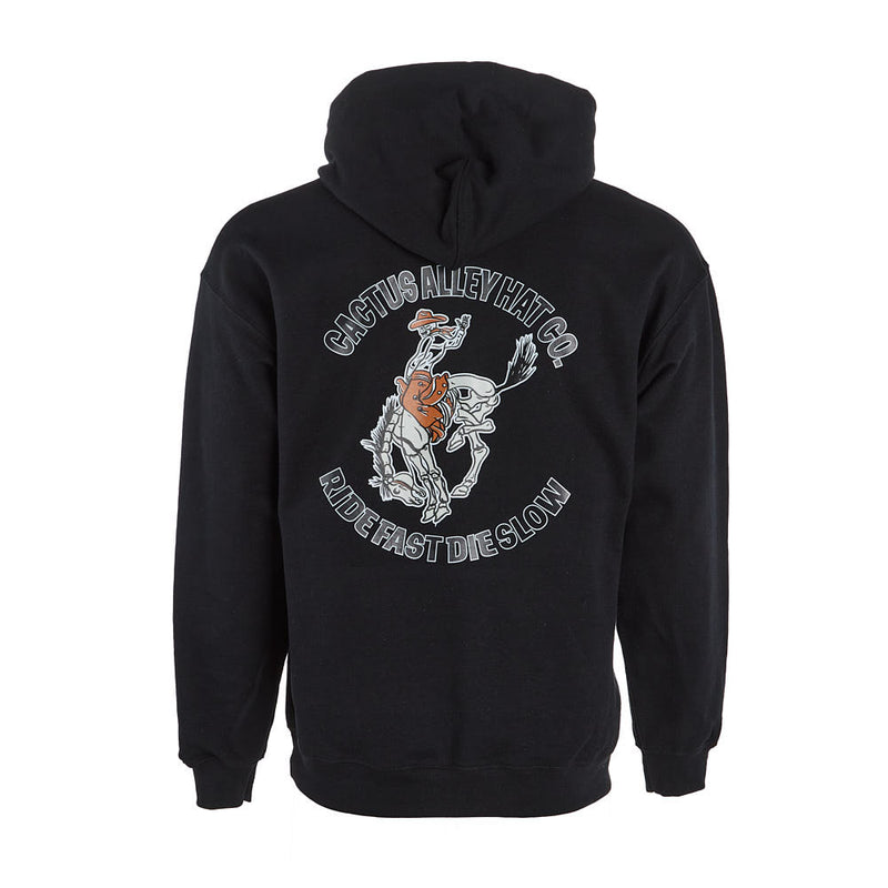 Cactus Alley Hat Co Mens Ride Fast Die Slow Black Hoodie
