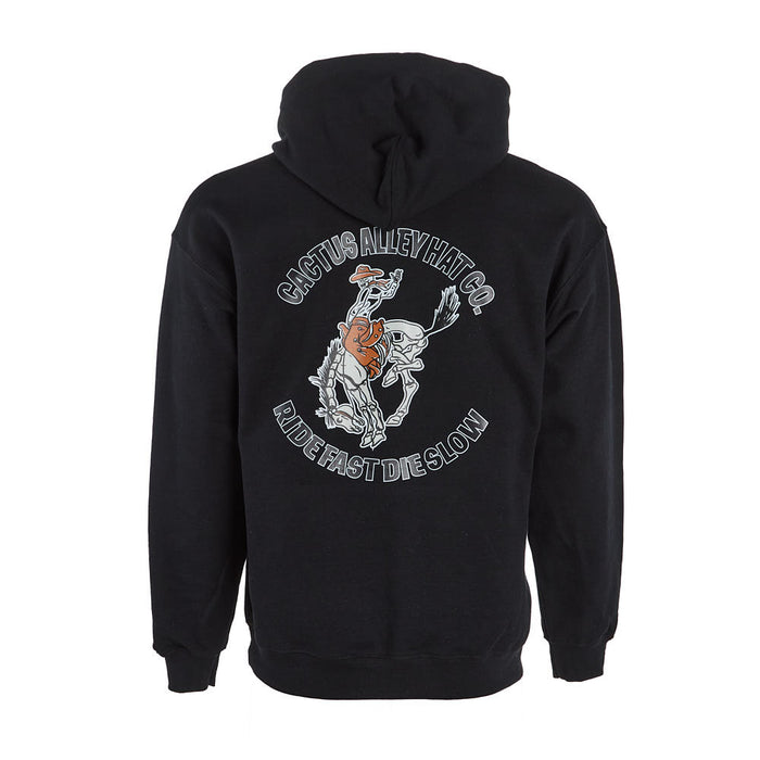 Cactus Alley Hat Co Mens Ride Fast Die Slow Black Hoodie