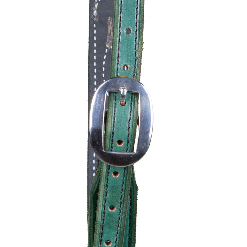 B. Langdon Pine Gunslinger Slit Ear Headstall with Black Stitching
