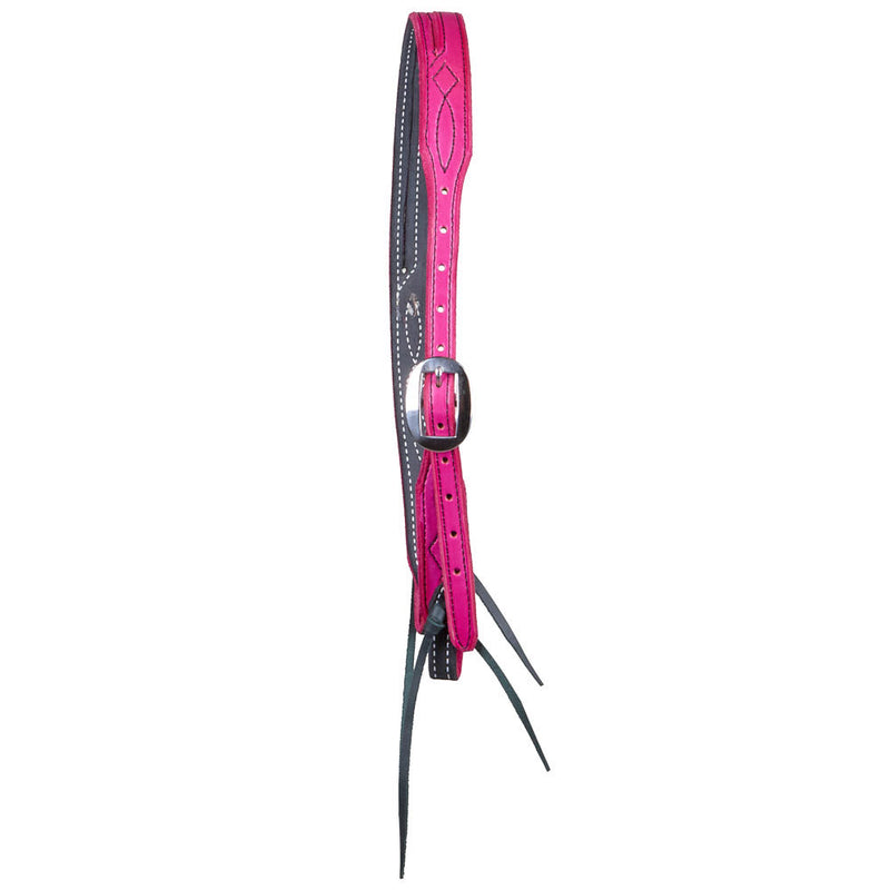 B. Langdon Pink Gunslinger Split Ear Headstall with Black Thread