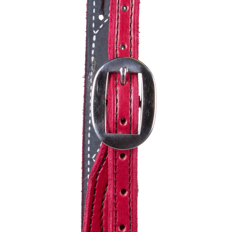 B. Langdon Red Gunslinger Split Ear Headstall with Black Thread