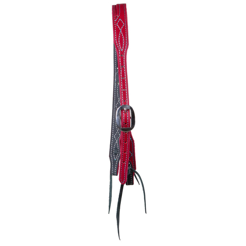 B. Langdon Red Gunslinger Split Ear Headstall with Turquoise Thread