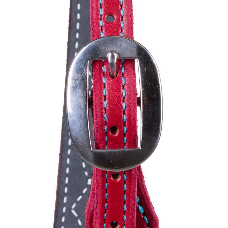 B. Langdon Red Gunslinger Split Ear Headstall with Turquoise Thread