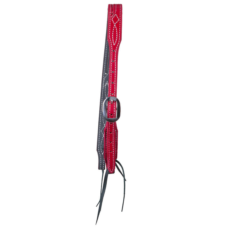 B. Langdon Red Gunslinger Split Ear Headstall with White Thread