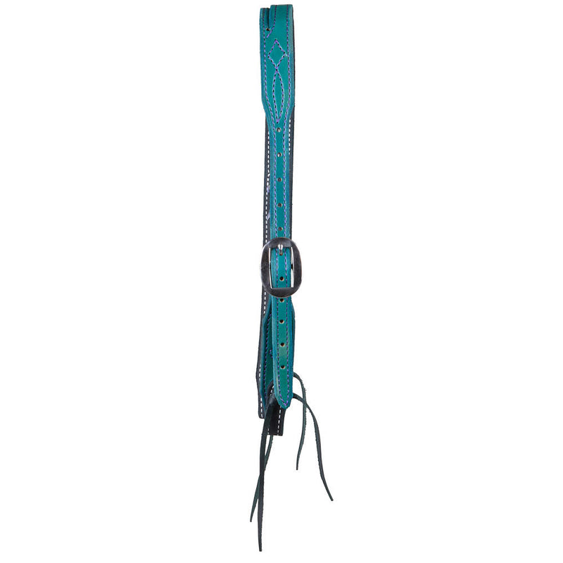 B. Langdon Turquoise Gunslinger Split Ear Headstall with Purple Thread