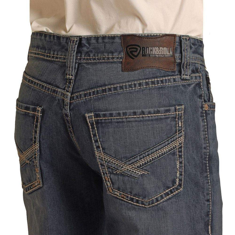 Rock & Roll Denim Mens Crossed Stitch Double Barrel