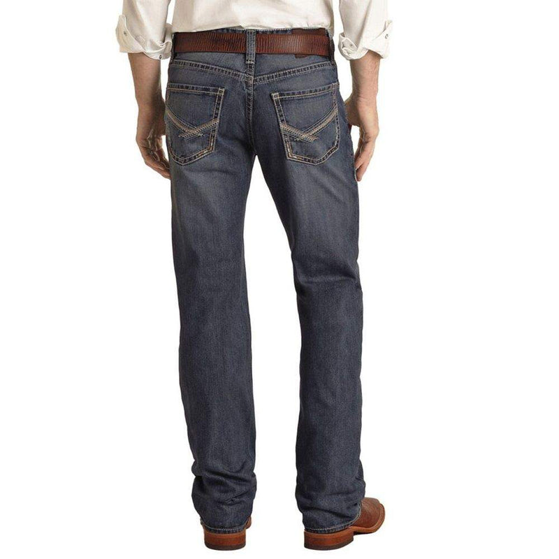Rock & Roll Denim Mens Crossed Stitch Double Barrel