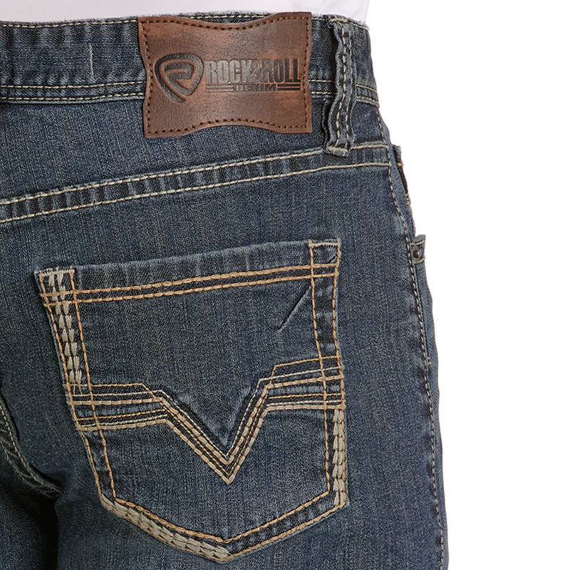 Rock & Roll Denim Men's Tone Tone Embroidered Pocket Jeans