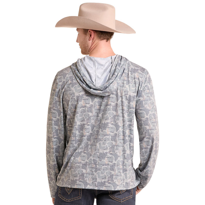 Rock & Roll Denim Men's Camo Lite Viscose Hoodie