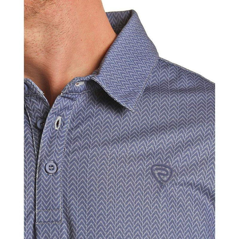 Rock & Roll Denim Men's Blue Micro Print Polo