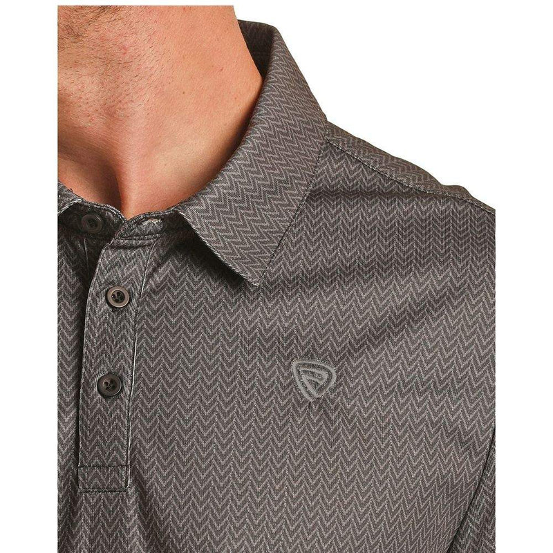 Rock & Roll Denim Men's Black Micro Print Polo